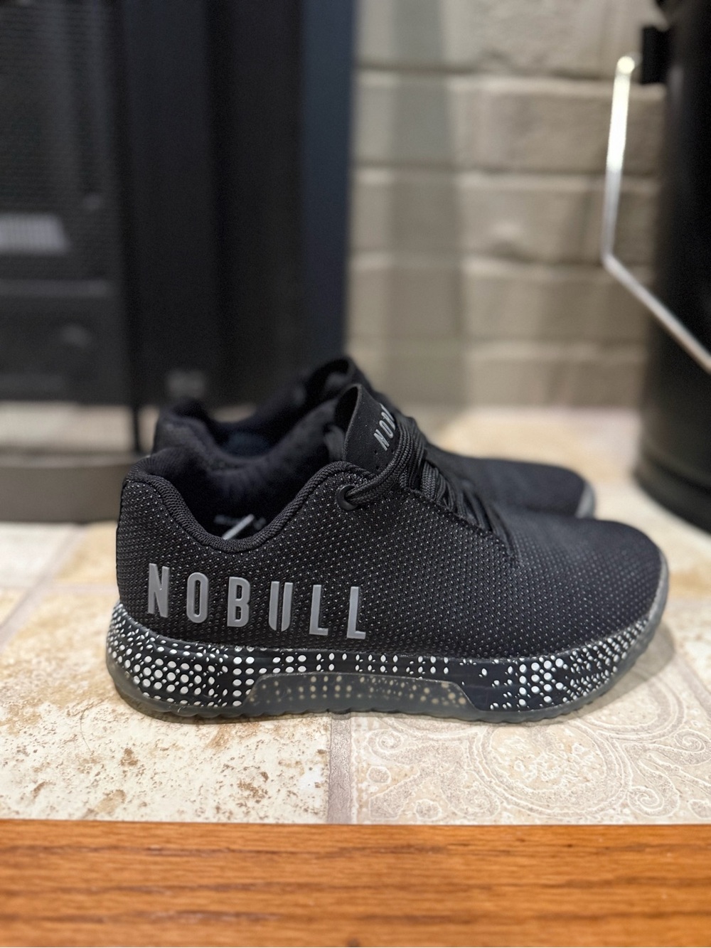NOBULL Women’s Black Trainer with Speckle Sole- Size 6